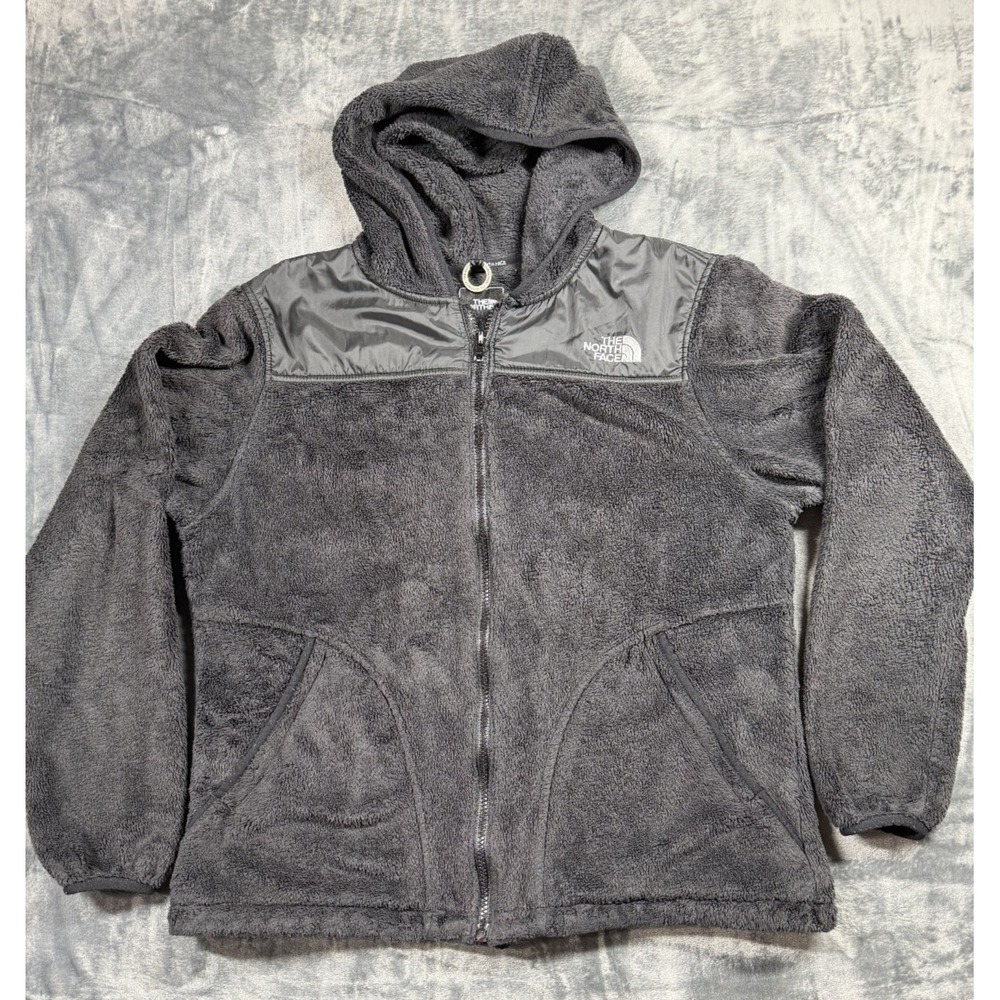 The North Face Osito Women's L Black Hooded Fleece Jacket Y2K Older Style